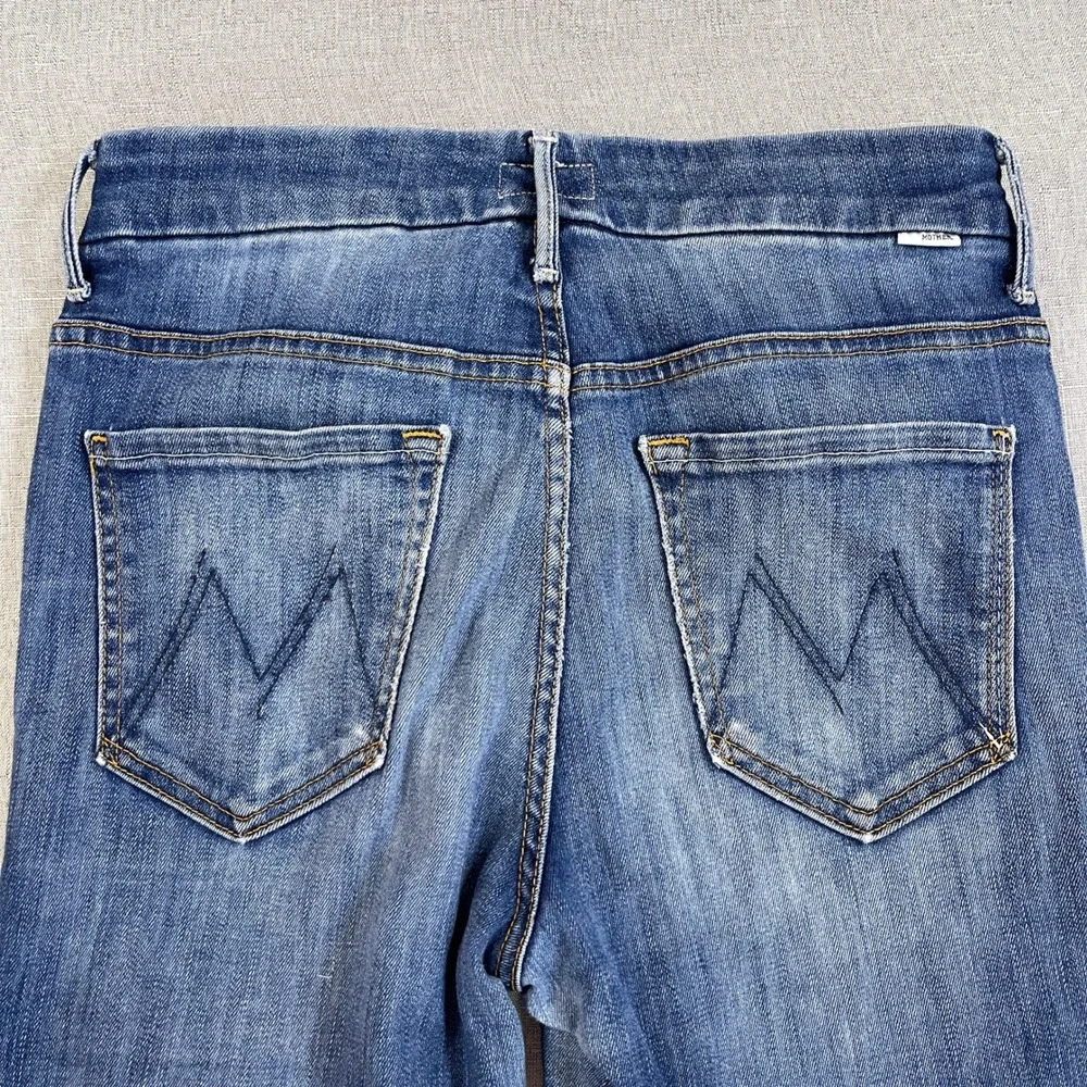 MOTHER High Waisted Looker Ankle Fray Skinny Jeans Womens‎ 26 Blue Denim